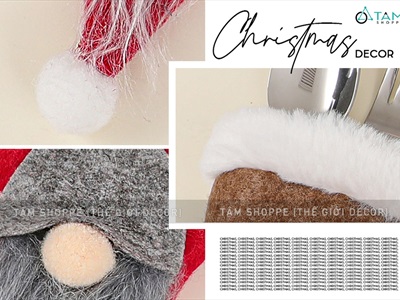 Nón Noel thần lùn mini Decor bàn tiệc ĐK 10cm [Vải nỉ - Nhiều màu] NON-X-10